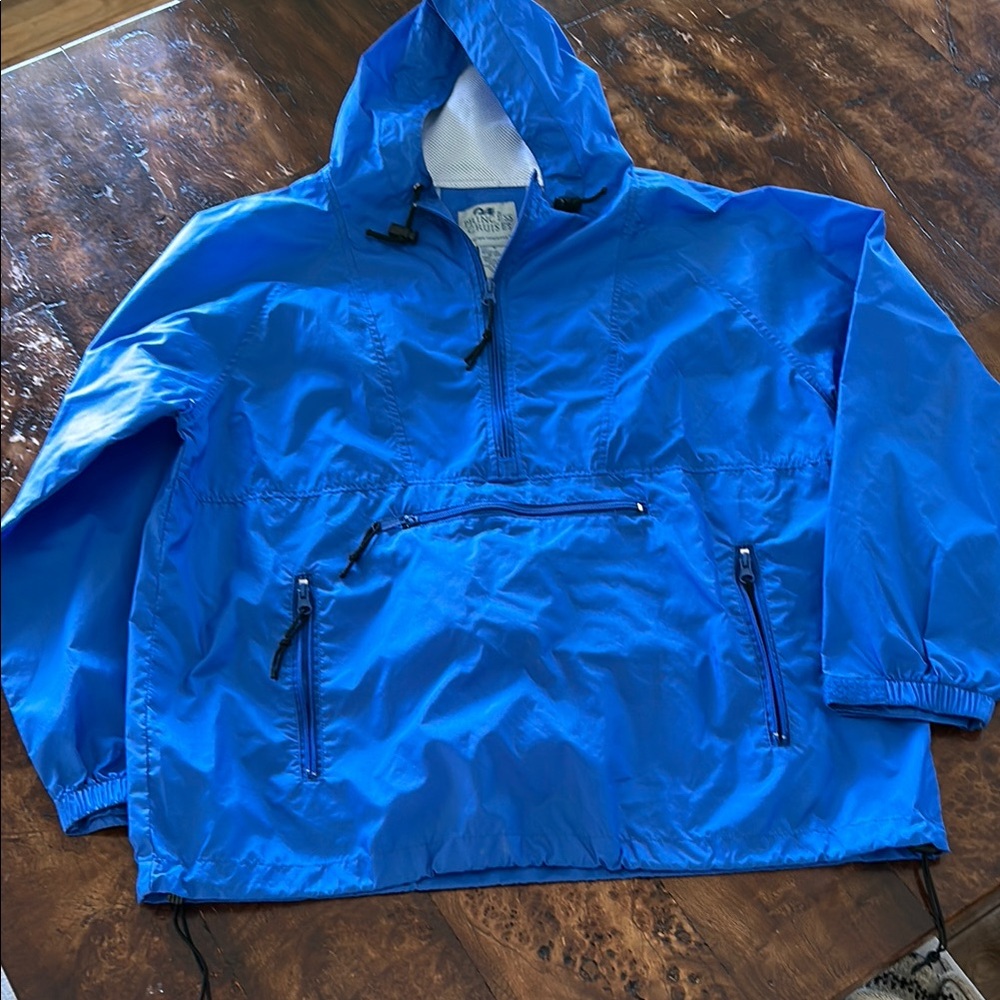 Men’s medium Blue Hooded Windbreaker Jacket